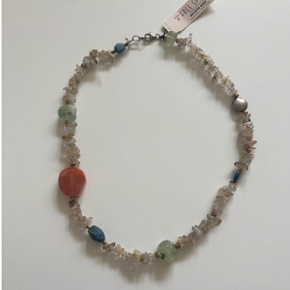 Peyote Bird Free Spirit Sterling Silver Multi Gemstone Chip Necklace Santa Fe